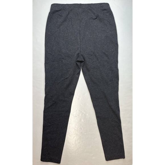 J Jill Ponte Knit Leggings Sz Medium Gray Houndstooth Pull On Stretch Pants - Picture 8 of 10